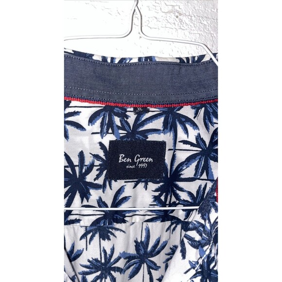Ben Green Short Sleeve Button Up Shirt Hawaiian Palm Tree XL - Picture 6 of 6